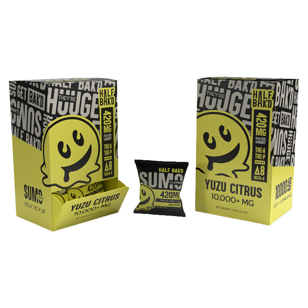 Half Baked Huuge Sumo Gummies 2-Pack (30pc Gravity Feeder Display) Yuzu Citrus