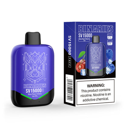 HorizonTech Binaries Cabin Disposable SV | 15000 Puffs | 20mL | MOQ 10 |  Blue Razz Cherry Ice with packaging