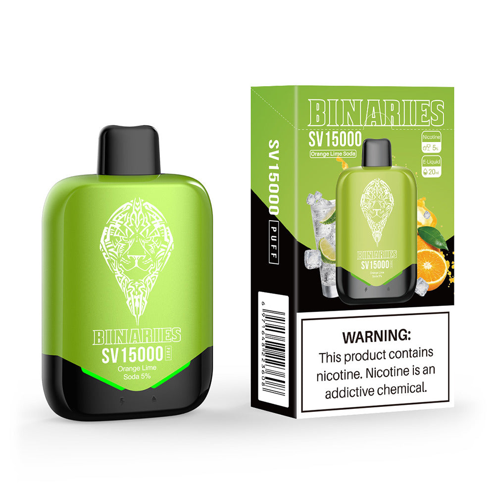 HorizonTech Binaries Cabin Disposable SV | 15000 Puffs | 20mL | 50mg | MOQ 10 | Orange Lime Soda with packaging