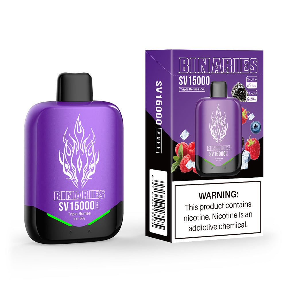 HorizonTech Binaries Cabin Disposable SV | 15000 Puffs | 20mL | 50mg | MOQ 10 | Triple Berries Ice with packaging