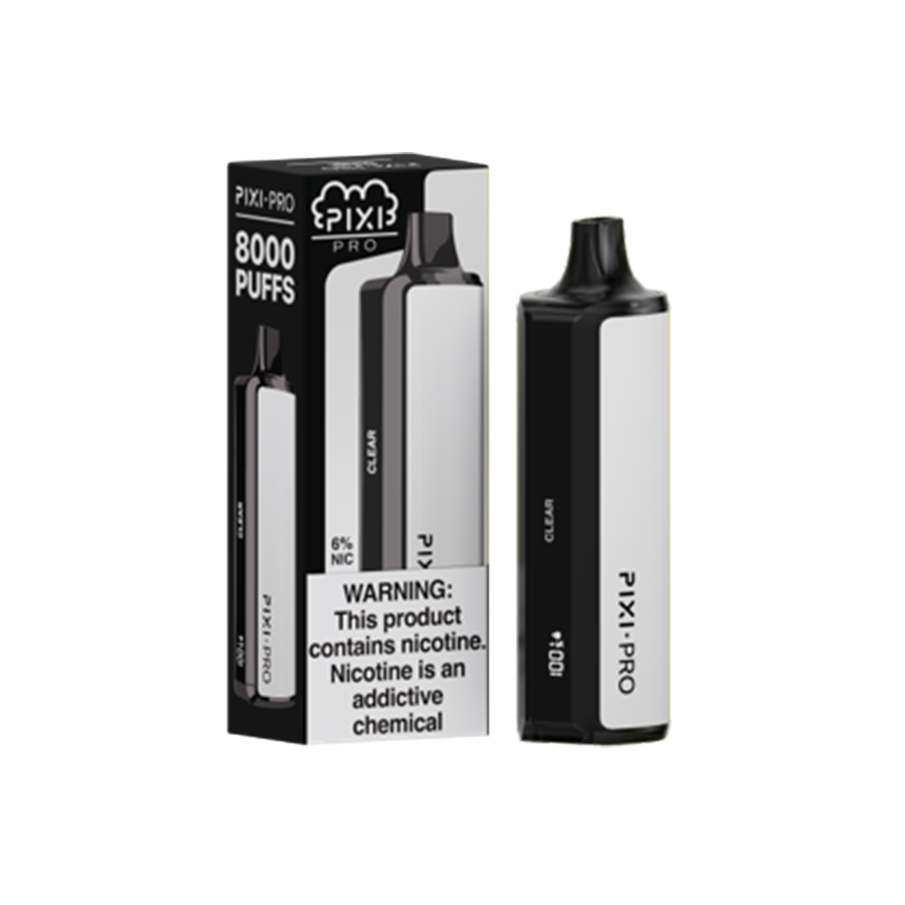 Pixi Pro Disposable | 8000 puffs | 14mL | 60Mg | MOQ 10pc | Clear with packaging