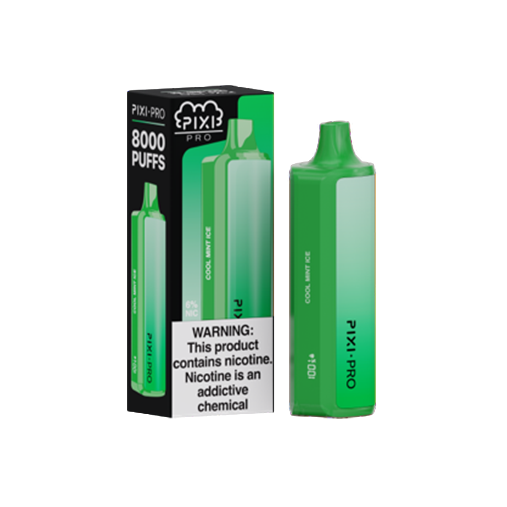 Pixi Pro Disposable | 8000 puffs | 14mL | 60Mg | MOQ 10pc | Cool Mint with packaging