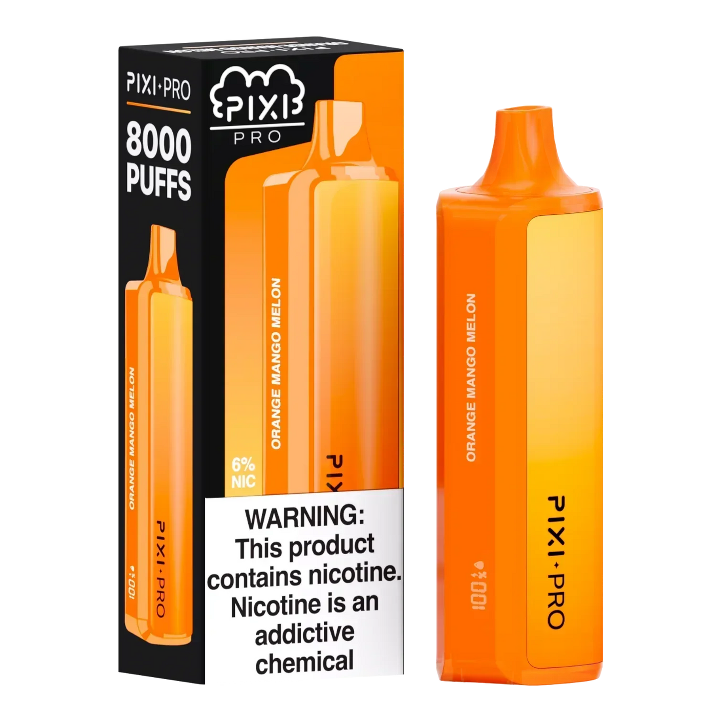 Pixi Pro Disposable 8000 Puffs 14mL 60mg | MOQ 10pc | MOQ 10pc Orange Mango Melon