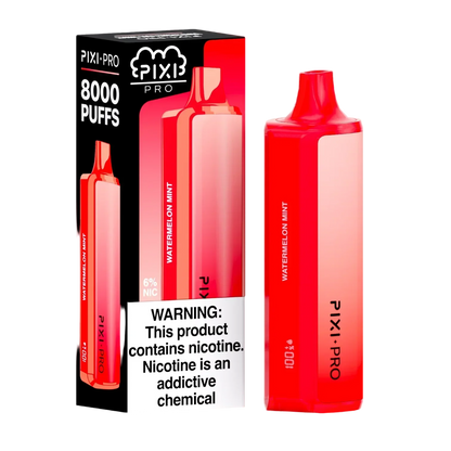 Pixi Pro Disposable | 8000 puffs | 14mL | 60Mg | MOQ 10pc | Watermelon  Mint with packaging