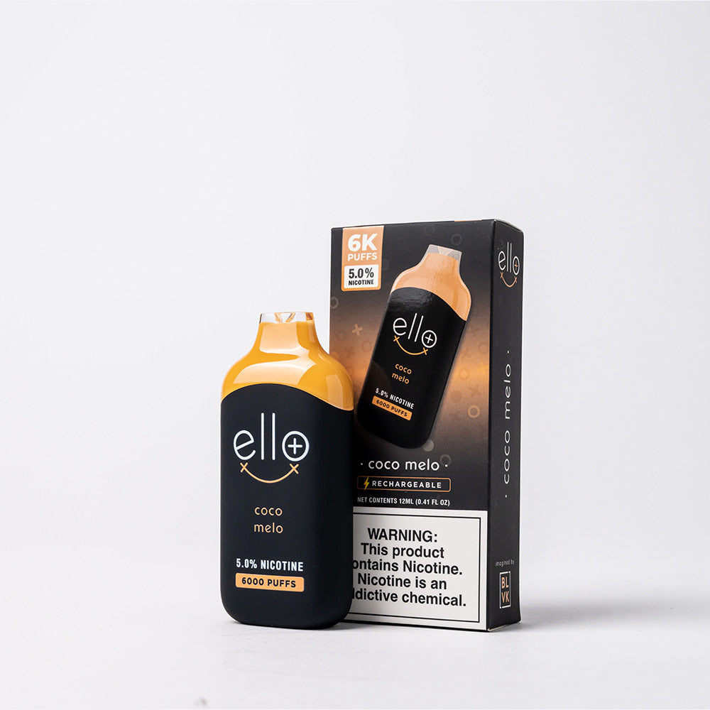 BLVK Ello Plus Disposable | 6000 Puffs | 12mL | 50mg | MOQ 10 | Coco Melo with Packaging