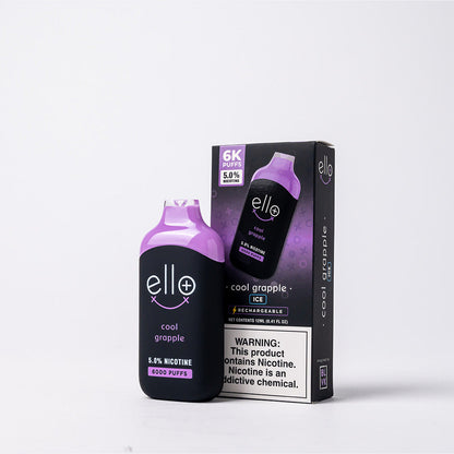 BLVK Ello Plus Disposable | 6000 Puffs | 12mL | 50mg | MOQ 10 | Cool Grapple with packaging