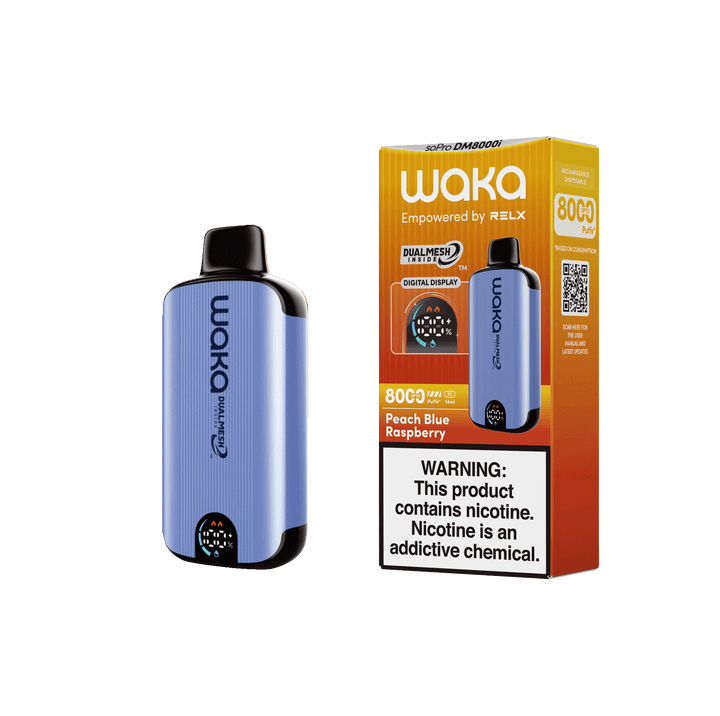 WAKA SoPro DM8000 Disposable | 8000 Puffs | 14mL | 50mg | MOQ 10 | Peach Blue Raspberry with Packaging