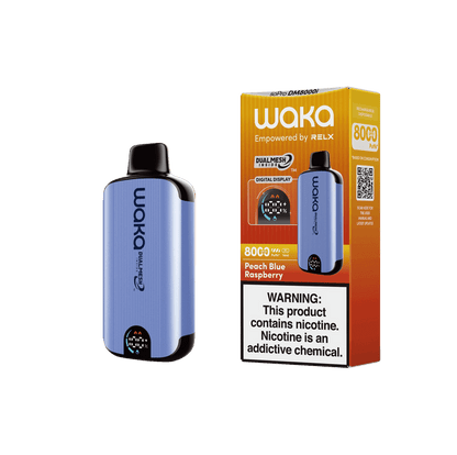 WAKA SoPro DM8000 Disposable | 8000 Puffs | 14mL | 50mg | MOQ 10 | Peach Blue Raspberry with Packaging