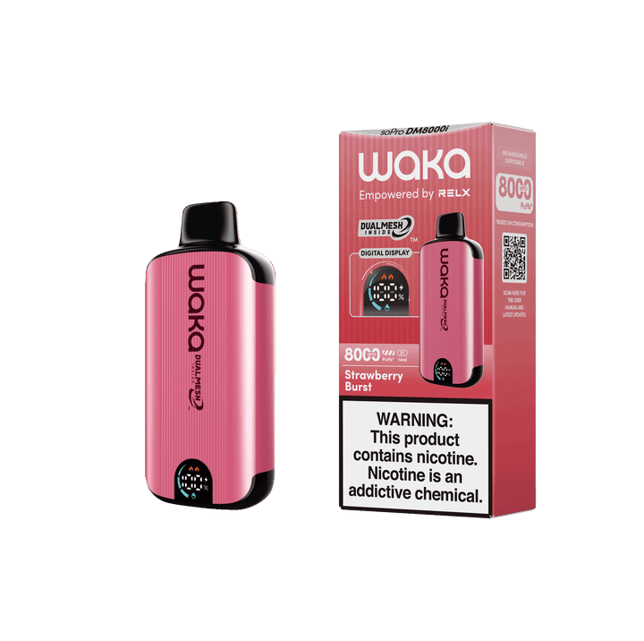 WAKA SoPro DM8000 Disposable | 8000 Puffs | 14mL | 50mg | MOQ 10 | Strawberry Burst with Packaging