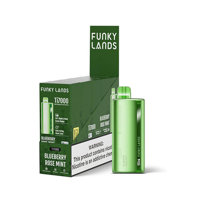 Funky Lands Ti7000 Disposable 7000 Puffs 12.8mL 40-50mg – MOQ 5 - Blueberry Rose Mint