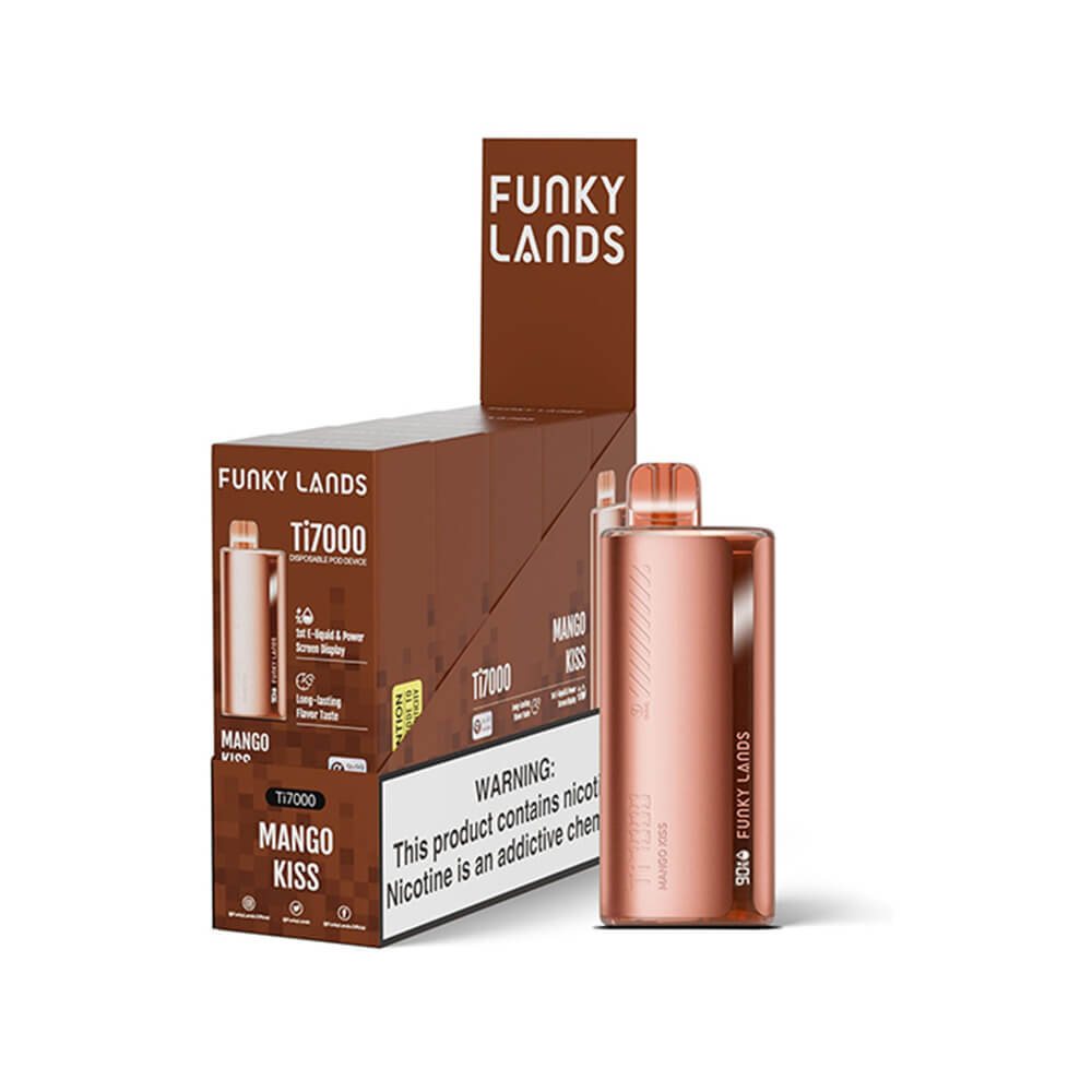 Funky Lands Ti7000 Disposable 7000 Puffs 12.8mL 40-50mg – MOQ 5 - Mango Kiss