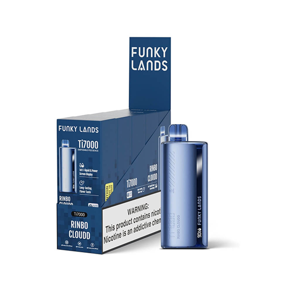 Funky Lands Ti7000 Disposable 7000 Puffs 12.8mL 40-50mg – MOQ 5 - Rinbo Cloudd Rainbow Candy