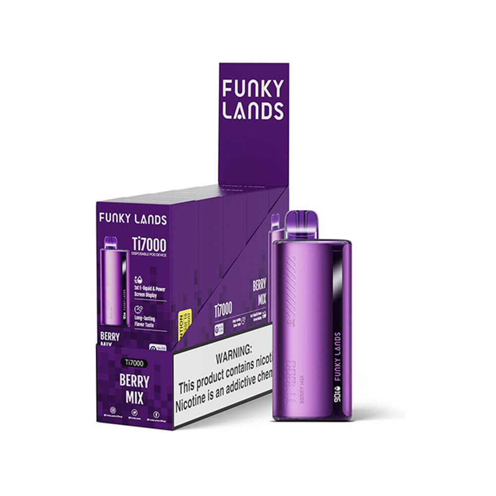 Funky Lands Ti7000 Disposable 7000 Puffs 12.8mL 40-50mg – MOQ 5 - Berry Mix