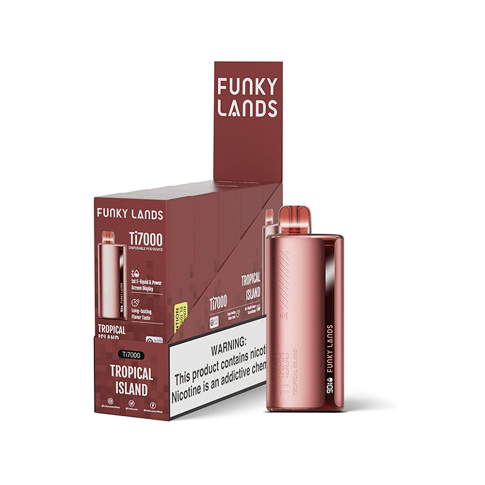 Funky Lands Ti7000 Disposable 7000 Puff 12.8mL 40-50mg | MOQ 5 Tropical Island  with Packaging