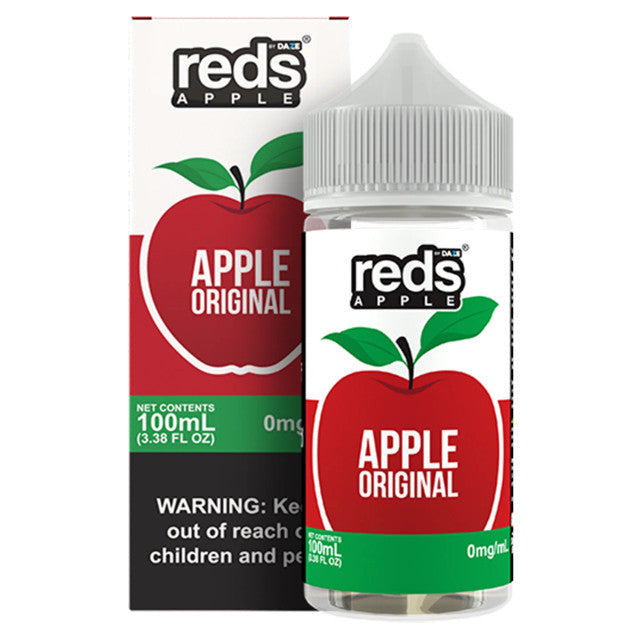 7Daze Reds Series E-Liquid 100mL (Freebase) Apple with packaging