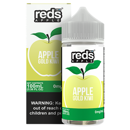 7Daze Reds Series E-Liquid 100mL (Freebase) Gold Kiwi with packaging