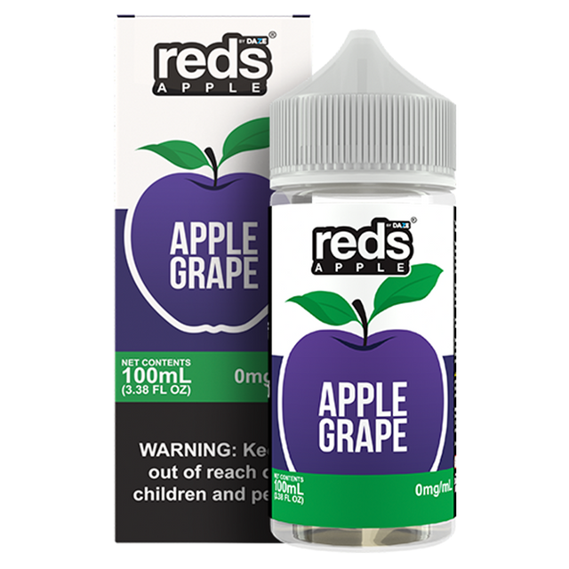 7Daze Reds Series E-Liquid 100mL (Freebase) Grape with packaging