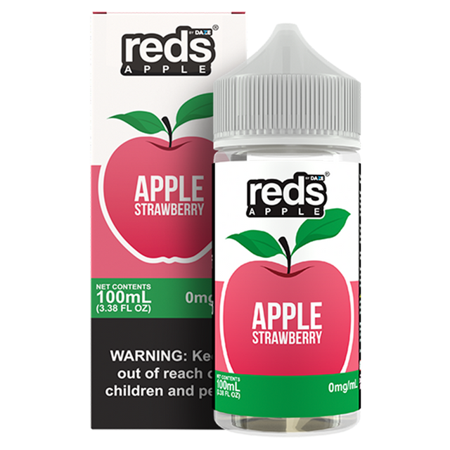 7Daze Reds Series E-Liquid 100mL (Freebase) Straberry  with packaging