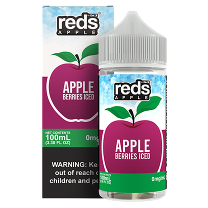 7Daze Reds Series E-Liquid 100mL (Freebase) Berries Iced with packaging