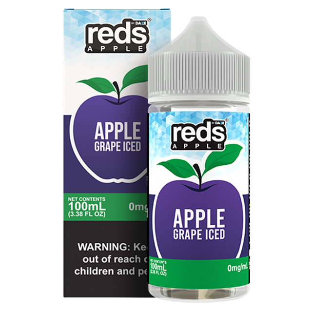 7Daze Reds Series E-Liquid 100mL (Freebase) Grape Iced with packaging