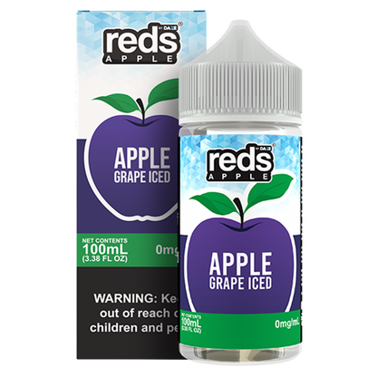 7Daze Reds Series E-Liquid 100mL (Freebase) Grape Iced with packaging