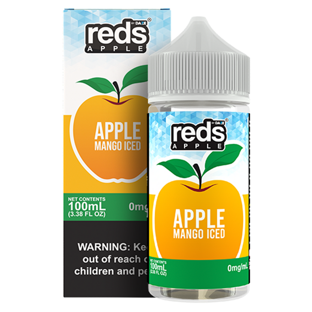 7Daze Reds Series E-Liquid 100mL (Freebase) Mango Iced with packaging