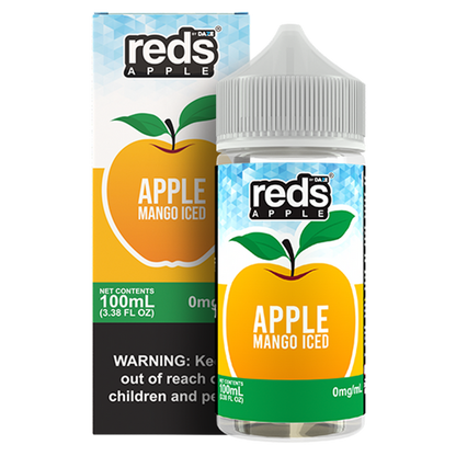 7Daze Reds Series E-Liquid 100mL (Freebase) Mango Iced with packaging