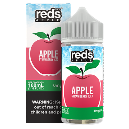 7Daze Reds Series E-Liquid 100mL (Freebase) Strawberry Iced with packaging