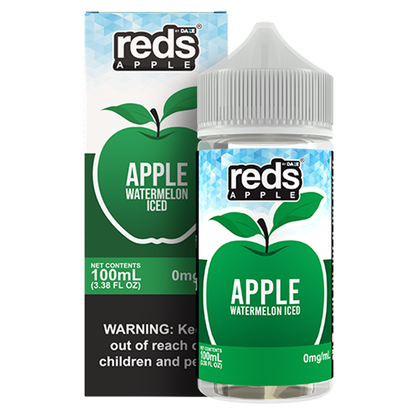 7Daze Reds Series E-Liquid 100mL (Freebase) Watermelon iced with packaging