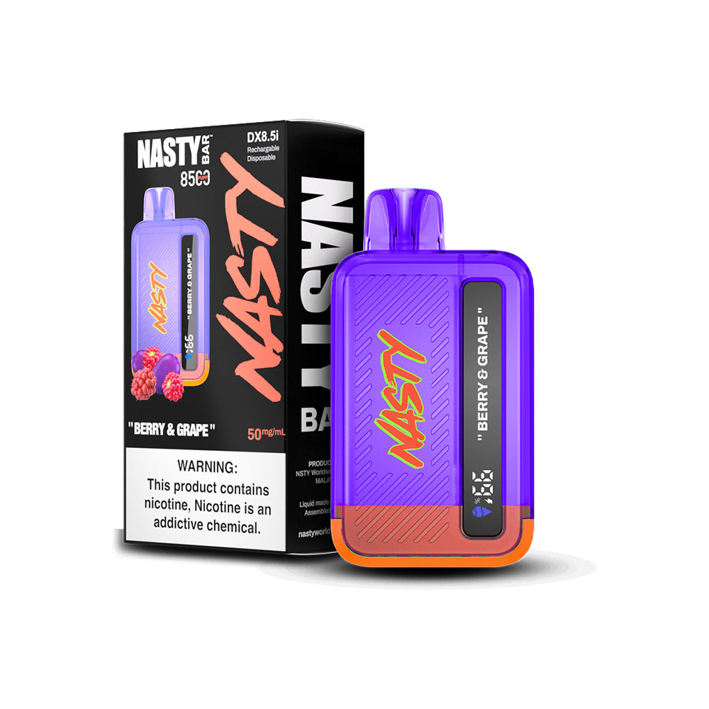 Nasty Bar Disposable 8500 Puffs 17mL 50mg | MOQ 5 | Berry Grape with Packaging