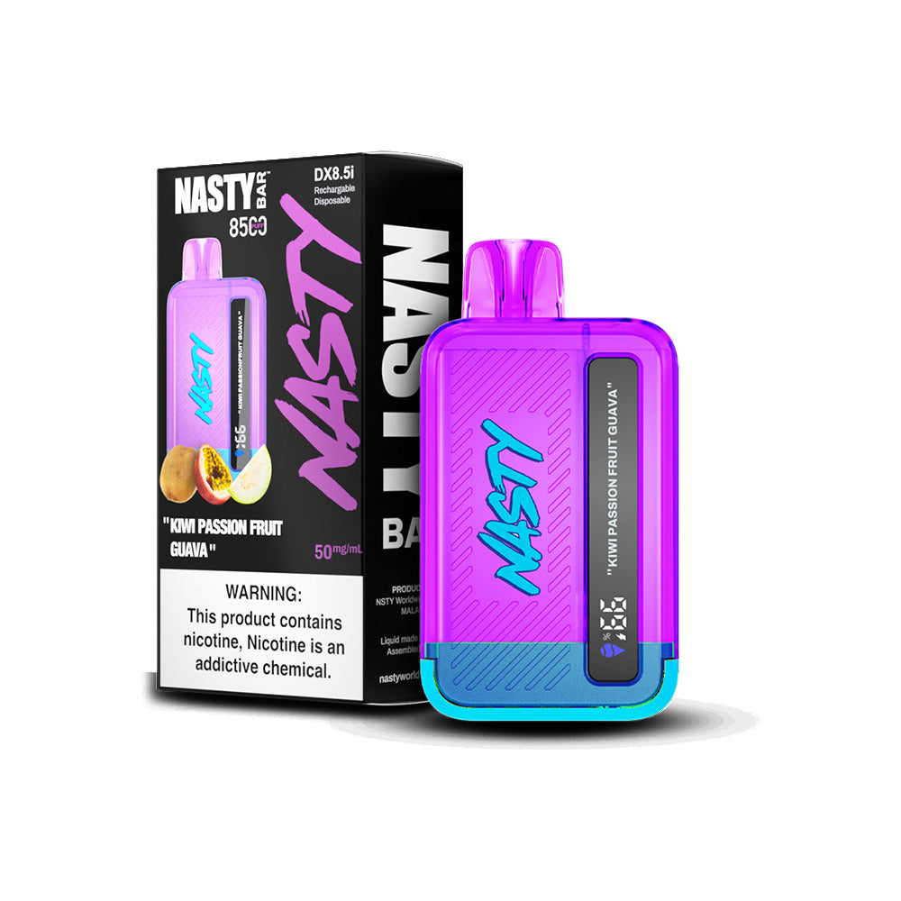 Nasty Bar Disposable 8500 Puffs 17mL 50mg | MOQ 5 | Kiwi Passionfruit Guava with Packaging