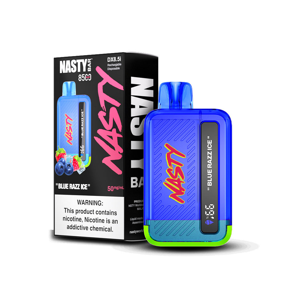 Nasty Bar Disposable 8500 Puffs 17mL 50mg | MOQ 5 | Blue Razz Ice with Packaging