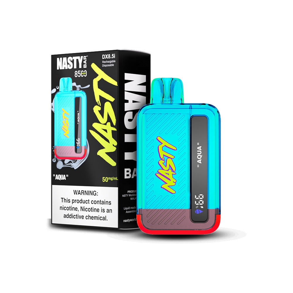 Nasty Bar Disposable 8500 Puffs 17mL 50mg | MOQ 5 | Aqua with Packaging