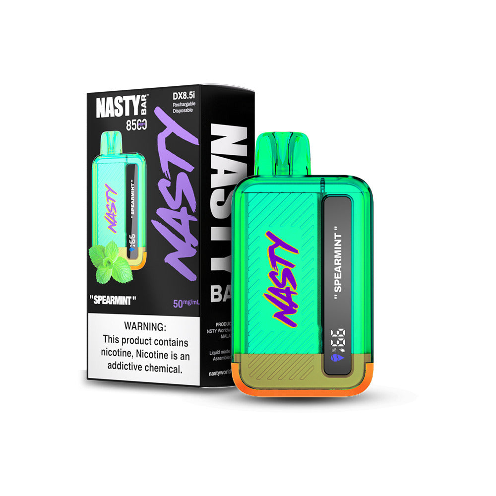 Nasty Bar Disposable 8500 Puffs 17mL 50mg | MOQ 5 | Spearmint with Packaging