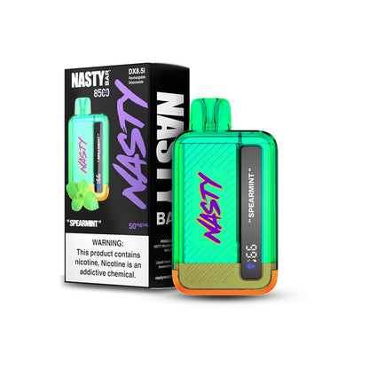 Nasty Juice Nasty Bar Disposable | 8500 Puffs | 17mL | 50mg | MOQ 5 | Spearmint with Packaging