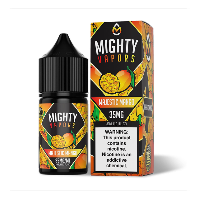 Mighty Vapors Salt Series E-Liquid 30mL (Salt Nic) | Majestic Mango with packaging