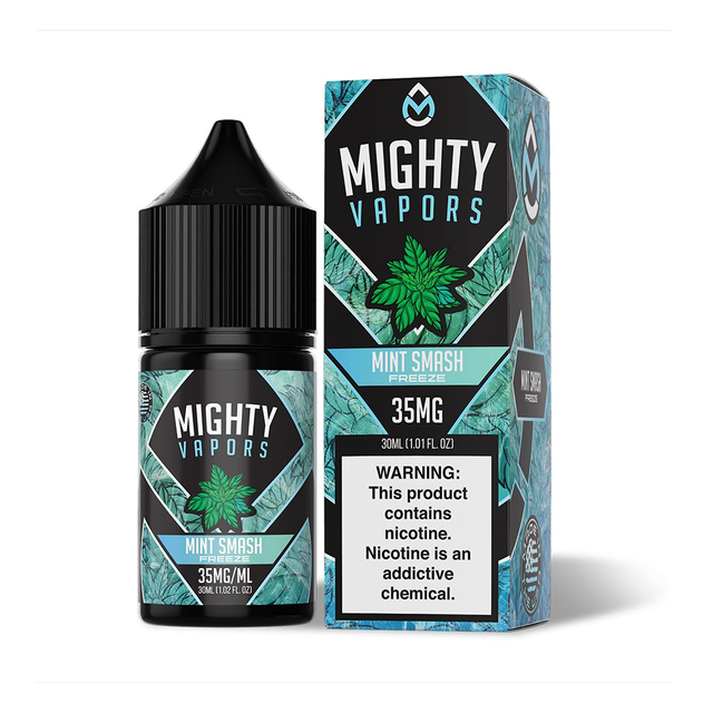 Mighty Vapors Salt Series E-Liquid 30mL (Salt Nic) | Mint Smash Freeze with packaging