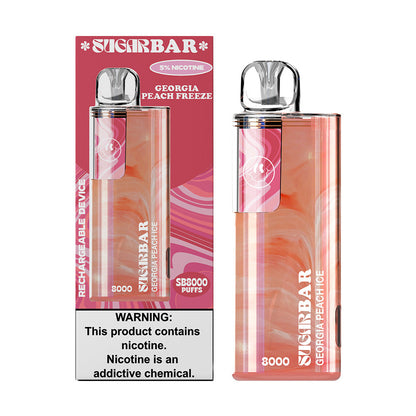 Sugarbar SB8000 Disposable | 8000 Puffs | 19mL | 50mg | MOQ 10 | Georgia Peach with packaging