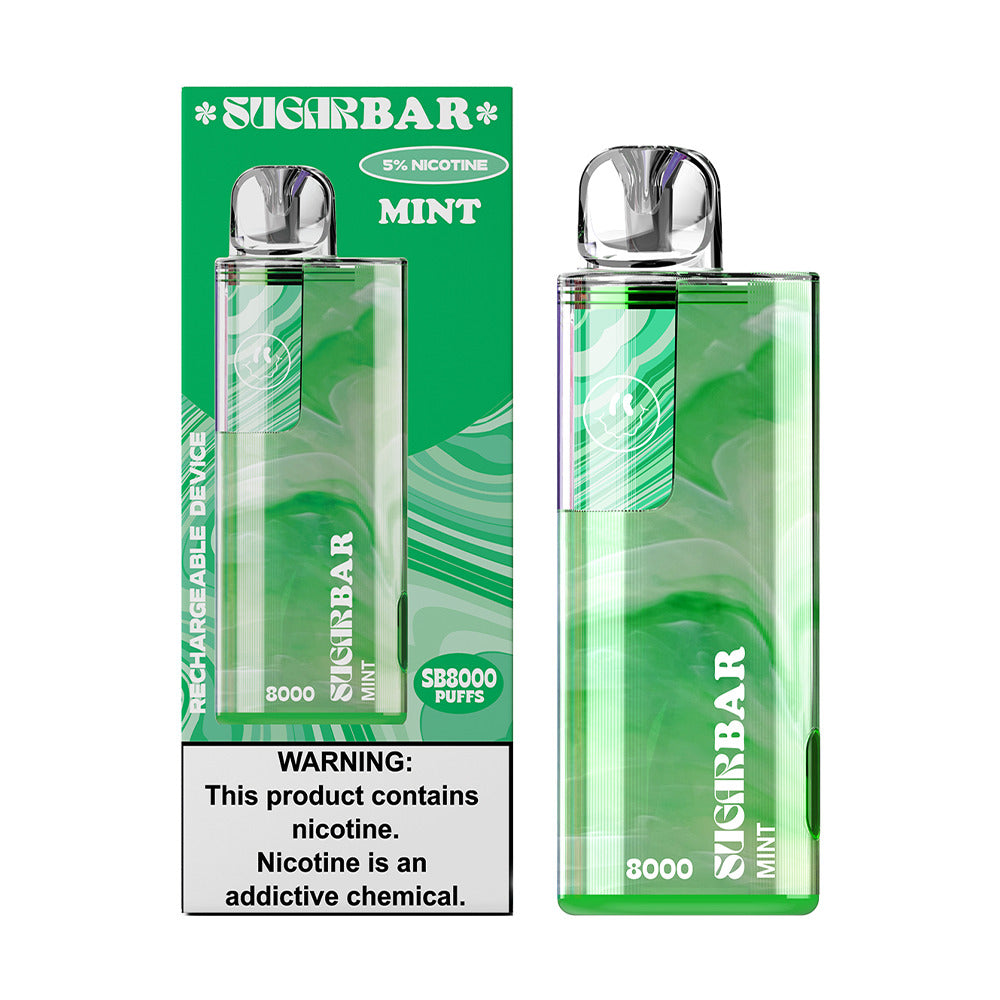 Sugarbar SB8000 Disposable | 8000 Puffs | 19mL | 50mg | MOQ 10 | MInt with packaging