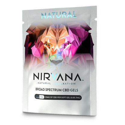 Nirvana CBD Softgel Capsules (50mg 2ct Packet) NATURAL Pure CBD Oil Softgels 50mg 2ct Packet