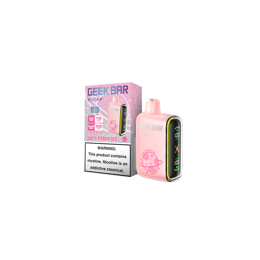 Geek Bar Pulse Disposable 15000 Puff 16mL 50mg • MOQ 5- Juicy Peach Ice