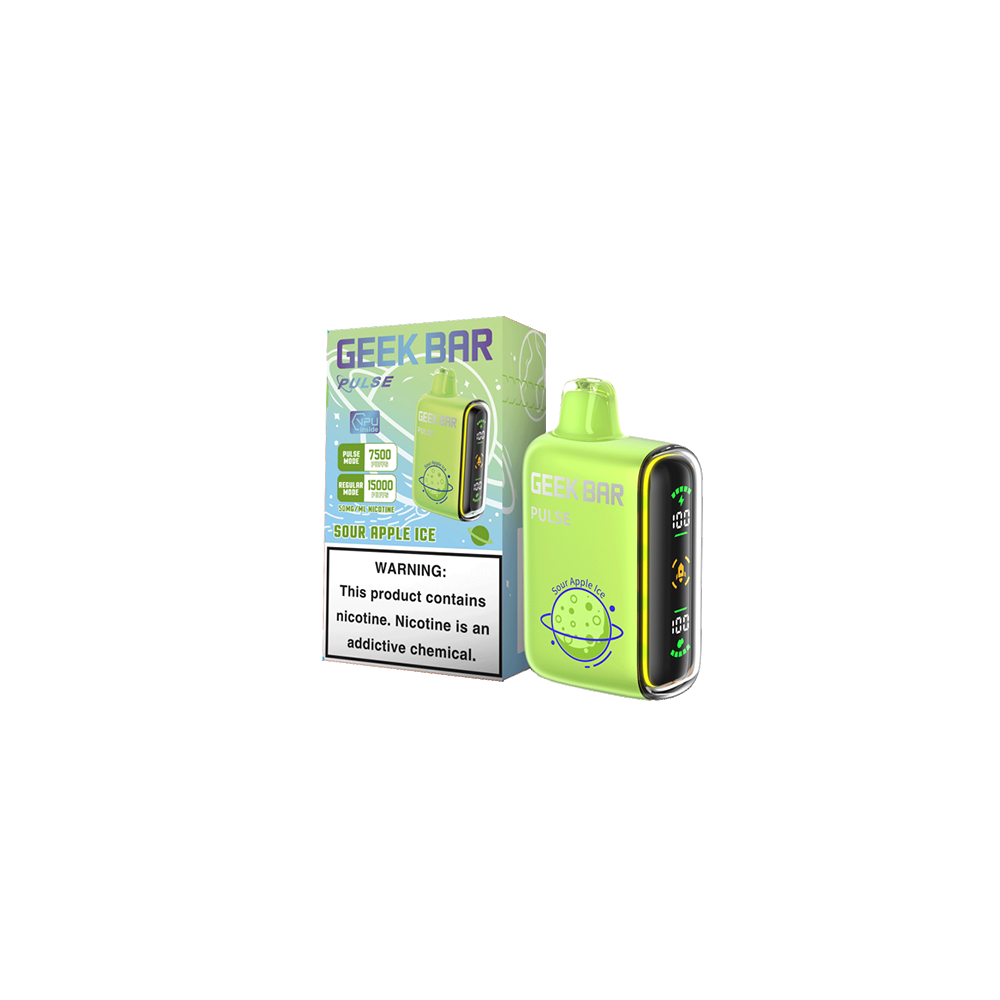 Geek Bar Pulse Disposable 15000 Puff 16mL 50mg • MOQ 5- Sour Apple Ice