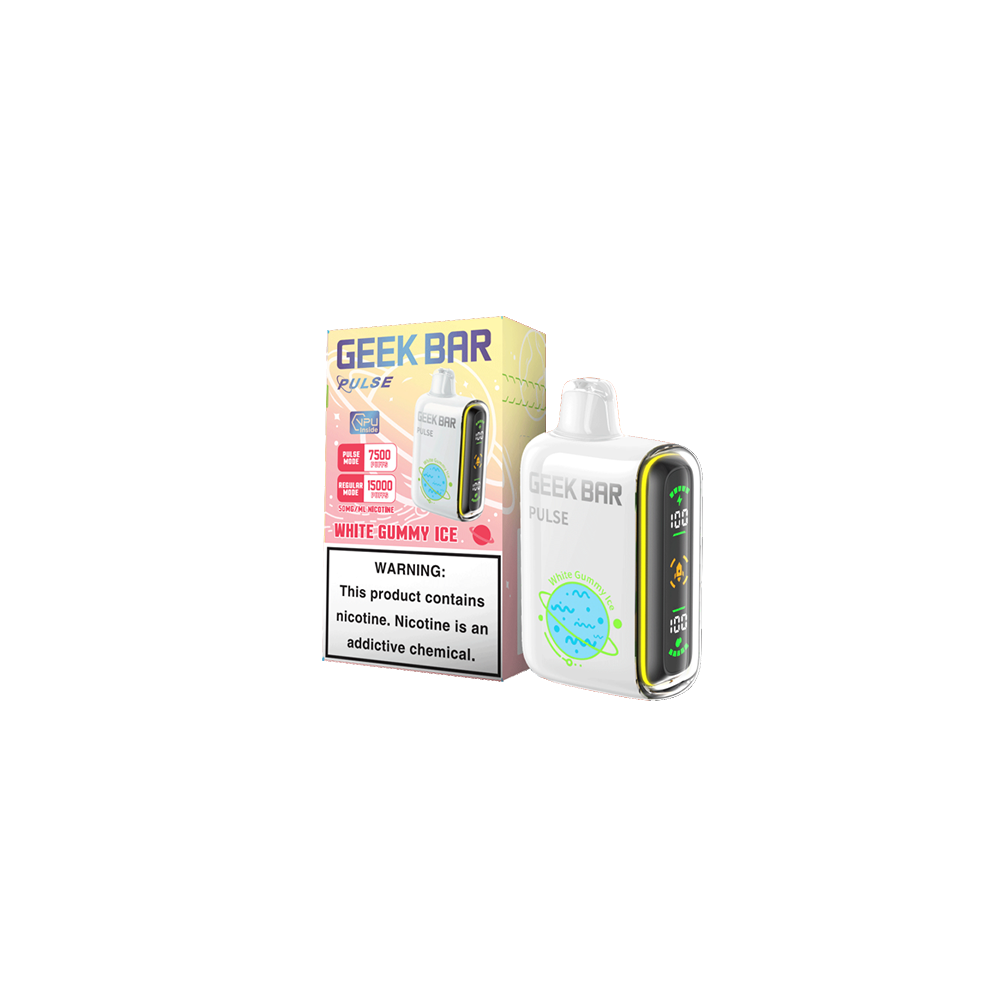 Geek Bar Pulse Disposable 15000 Puff 16mL 50mg • MOQ 5- White Gummy Ice