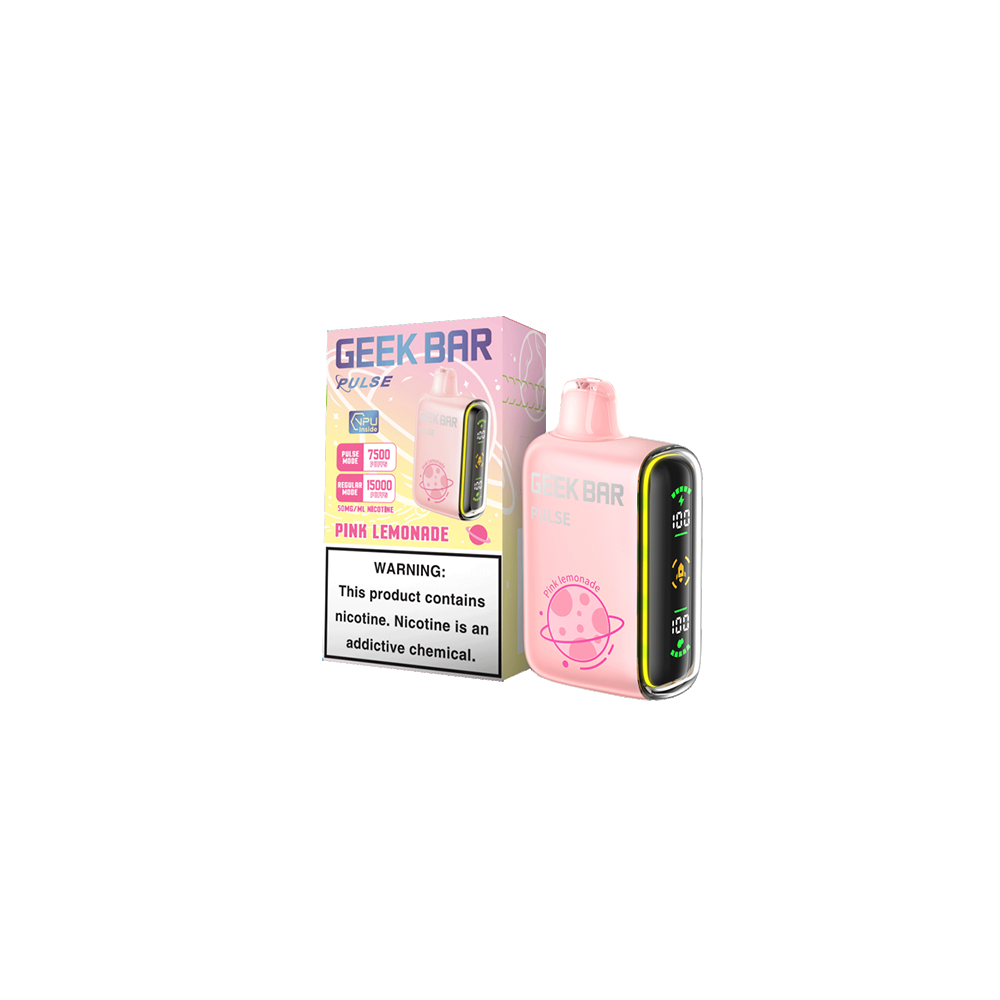 Geek Bar Pulse Disposable | 15000 Puffs | 16mL | 50mg | MOQ 5 | Pink Lemonade with packaging