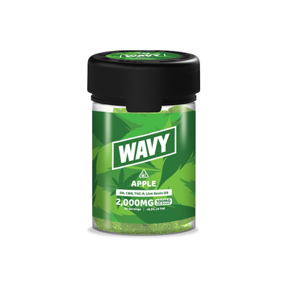 Wavy D8 + CBN + THCP + LR D9 Gummies (2000mg 20ct Jar) Apple