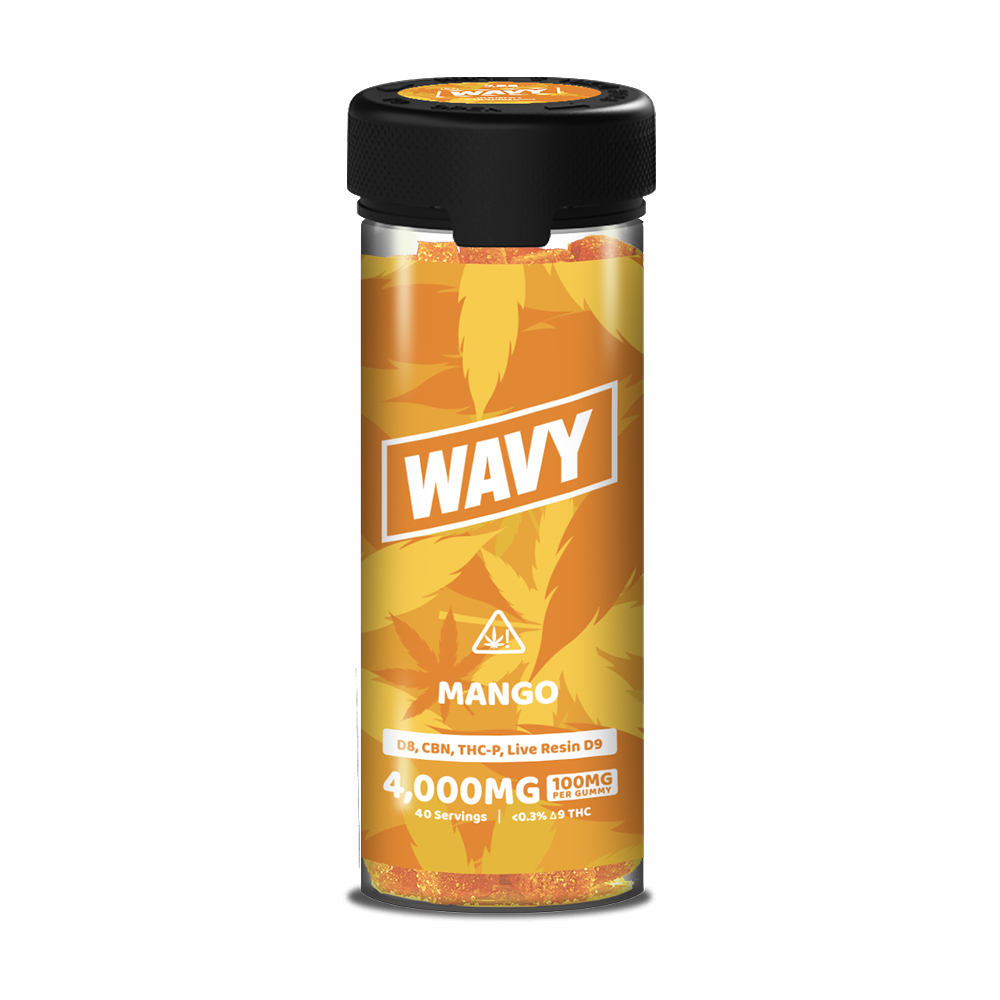 Wavy D8 + CBN + THCP + LR D9 Gummies (4000mg 40ct Jar) Mango
