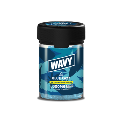 Wavy D8 + CBN + THCP + LR D9 Gummies (5000mg 20ct Jar) Blue Razz