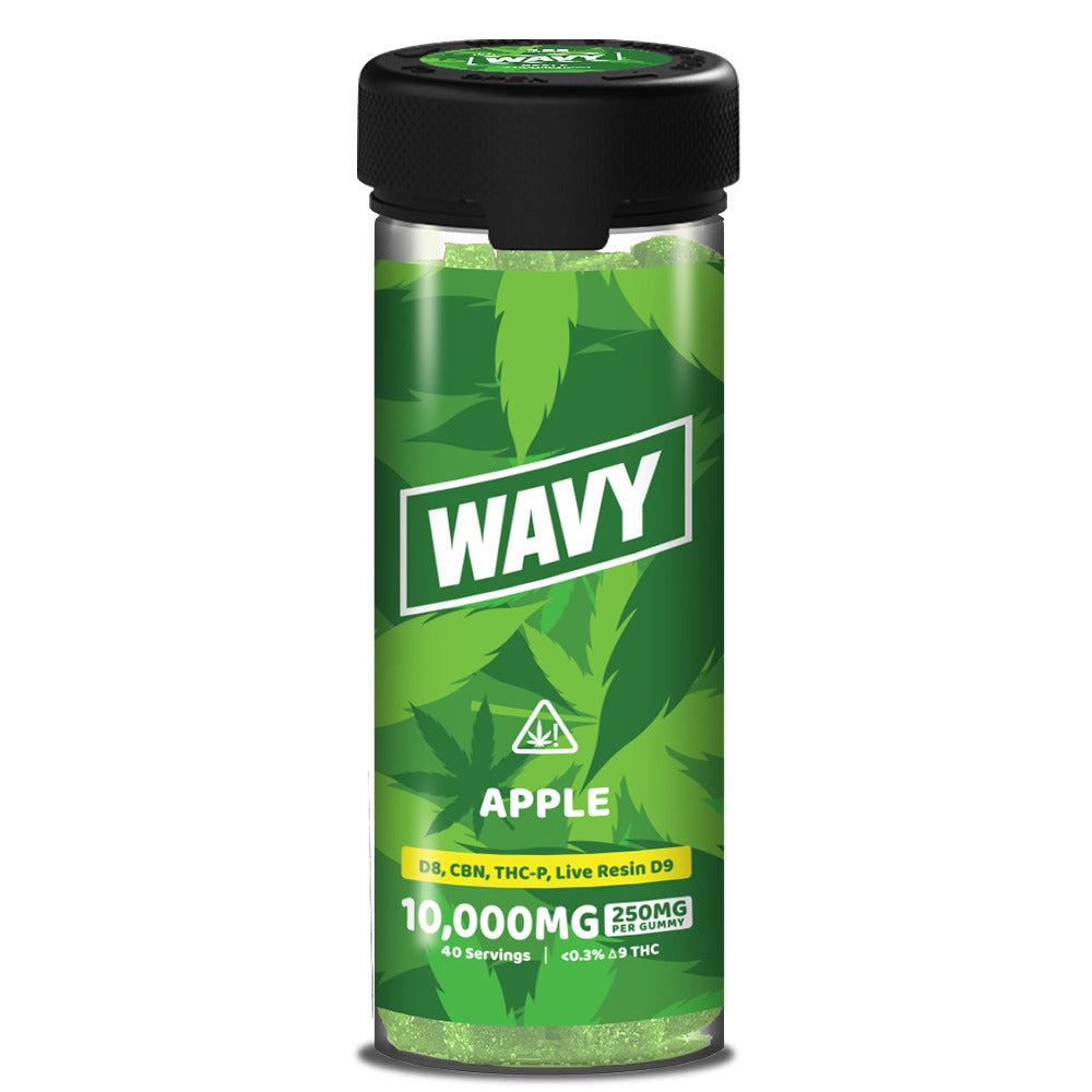 Wavy D8 + CBN + THCP + LR D9 Gummies (10000mg 40ct Jar)  Apple