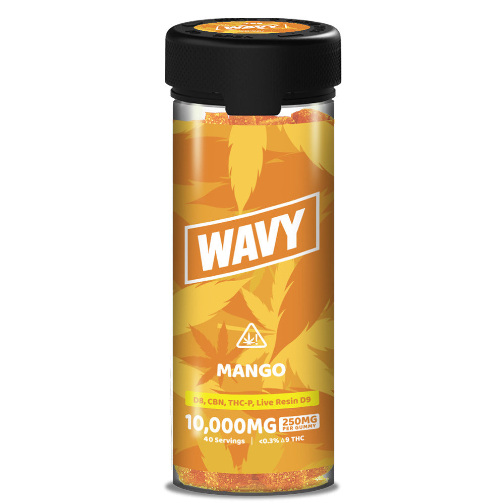 Wavy D8 + CBN + THCP + LR D9 Gummies (10000mg 40ct Jar) Mango