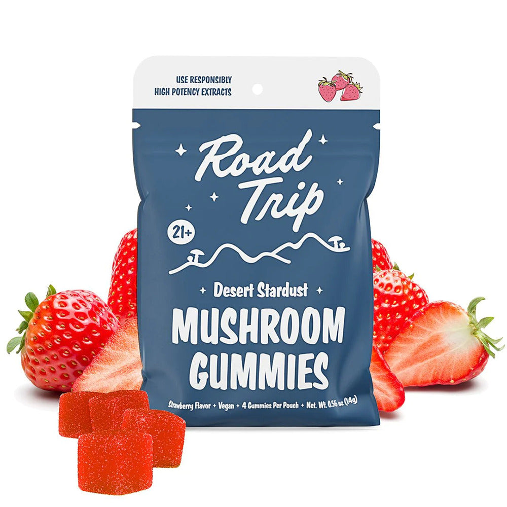 Road Trip Desert Stardust Mushroom Gummies (14000mg 4ct Pouch) Blue Raspberry
